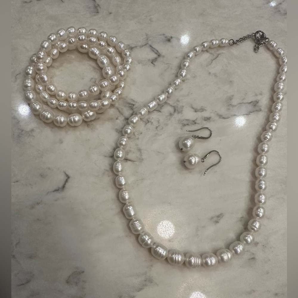 #6. Gift 🎁 NIB Honora boxed cultured Pearl set in silver, 6 pieces never worn